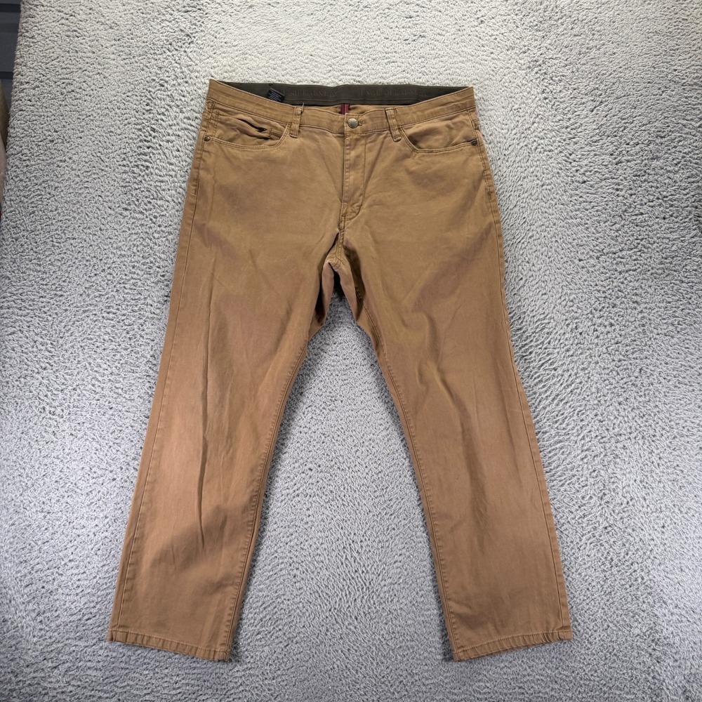English Laundry Pant Men's 36x29 Brown Cotton Chino Straight Business Stretch